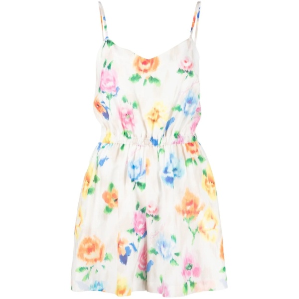 floral-print sleeveless mini dress