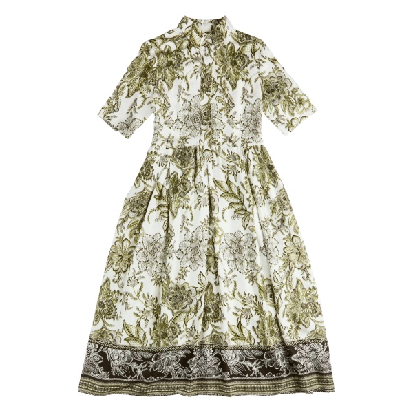 floral shirt midi dress