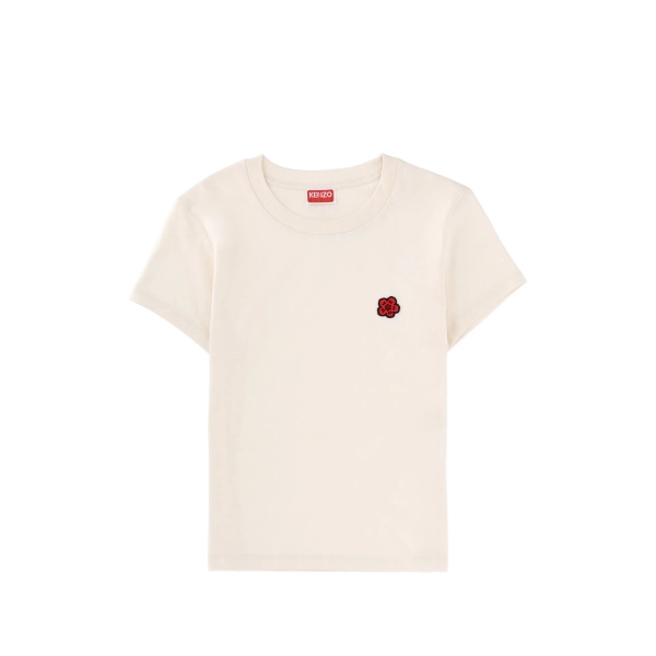 flower-appliqué T-shirt