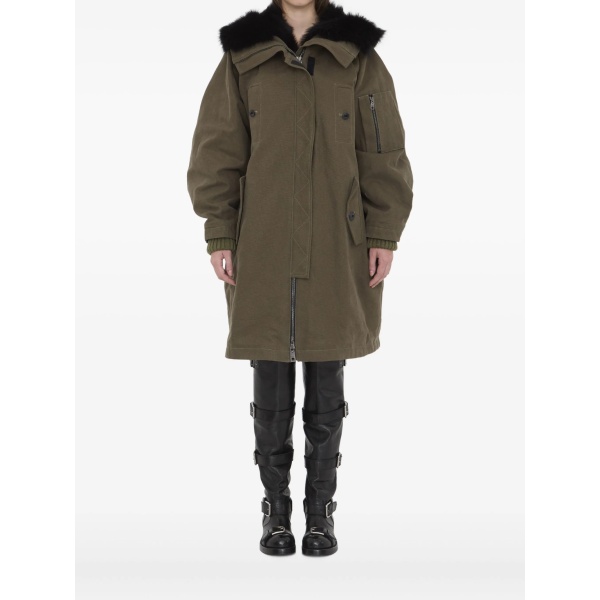 fur-trim padded coat