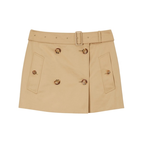 Gabardine Trench cotton miniskirt
