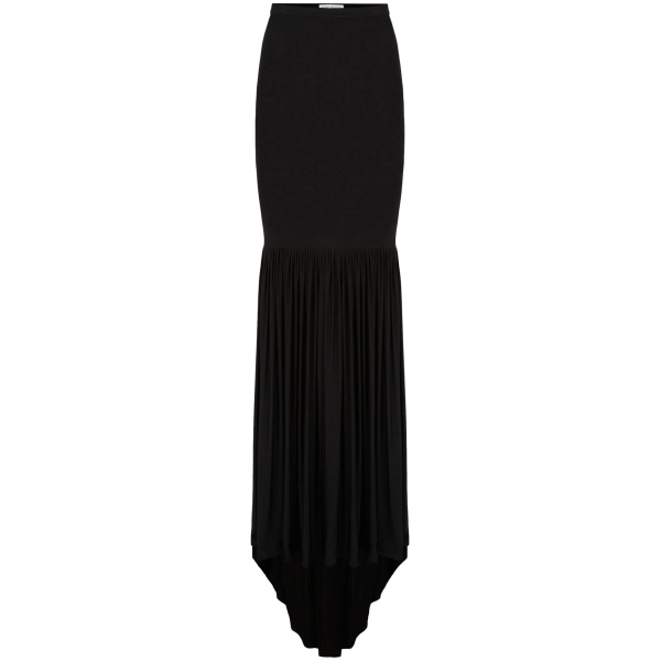gathered mermaid maxi skirt