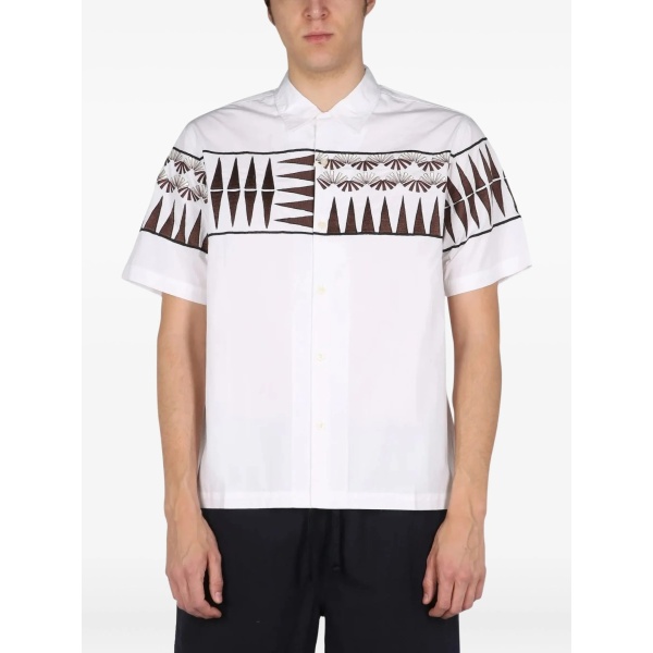 geometric-print shirt