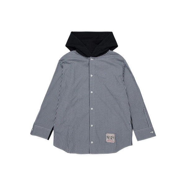 gingham hooded sweatshirt