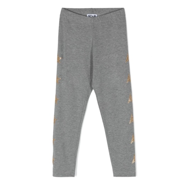 glitter star-patch leggings