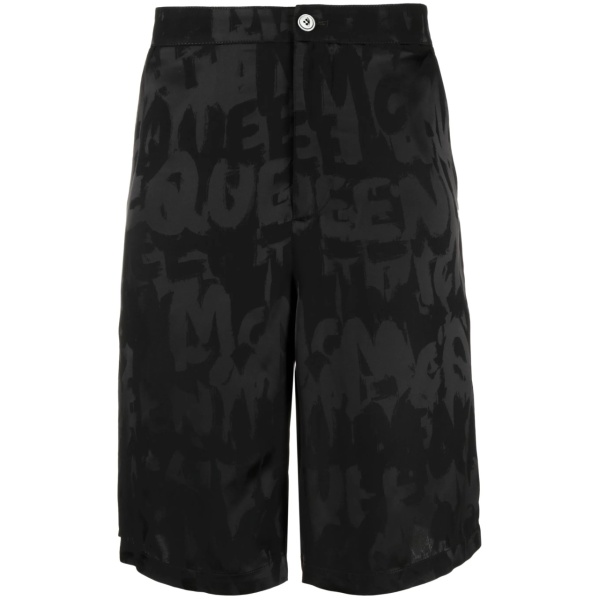 Graffiti logo-jacquard shorts