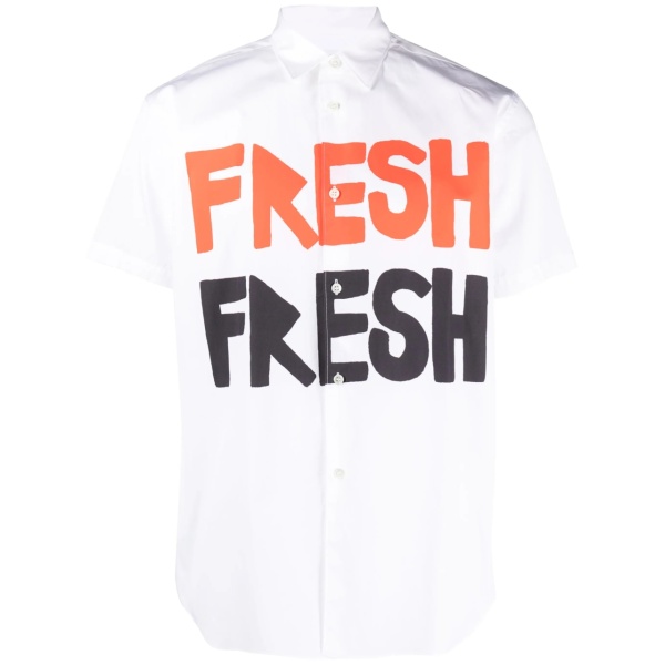 graphic-print cotton shirt