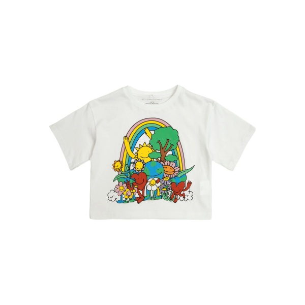 graphic-print cropped T-shirt