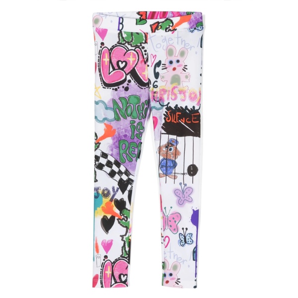 graphic-print elasticated-waistband leggings