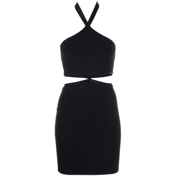 halterneck cut-out mini dress