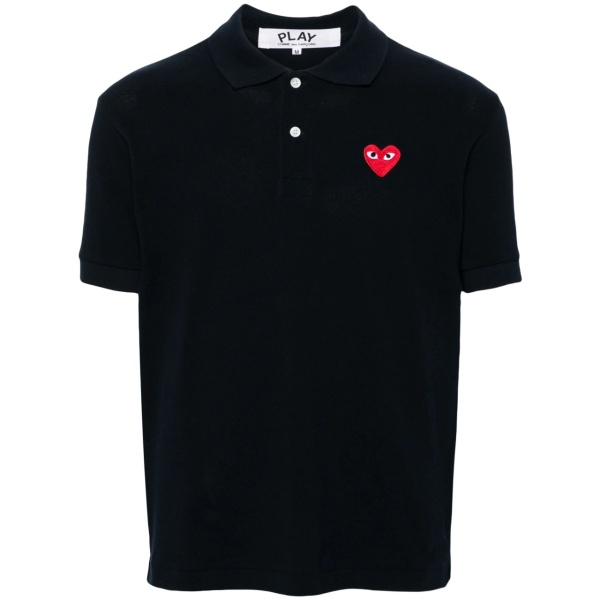 heart-patch cotton polo shirt