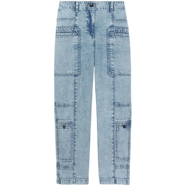 high-rise straight-leg jeans
