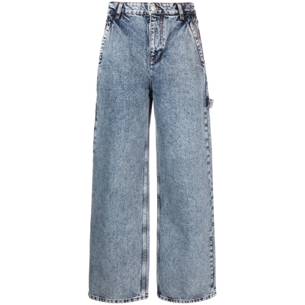 high-rise straight-leg jeans