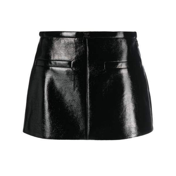 high-shine mini skirt
