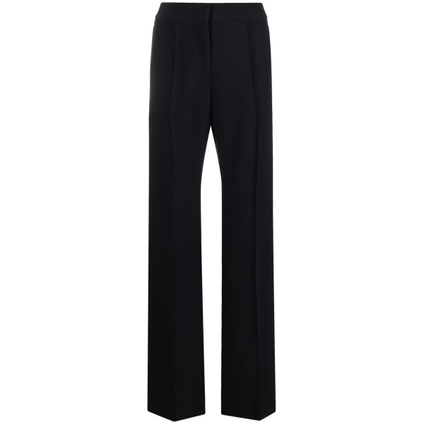 high-waisted flared trousers