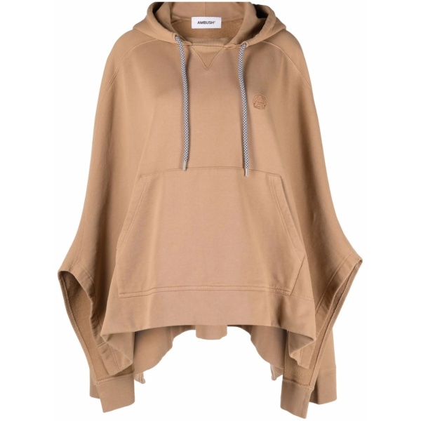 hooded draped poncho
