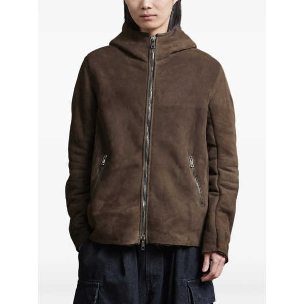 hooded shearling jacket