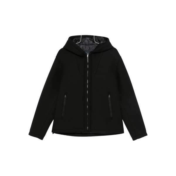 hooded zip-front jacket