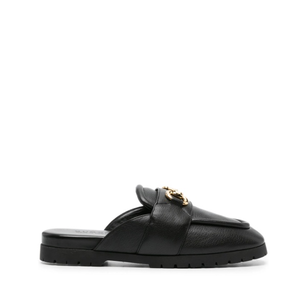 Horsebit leather slippers
