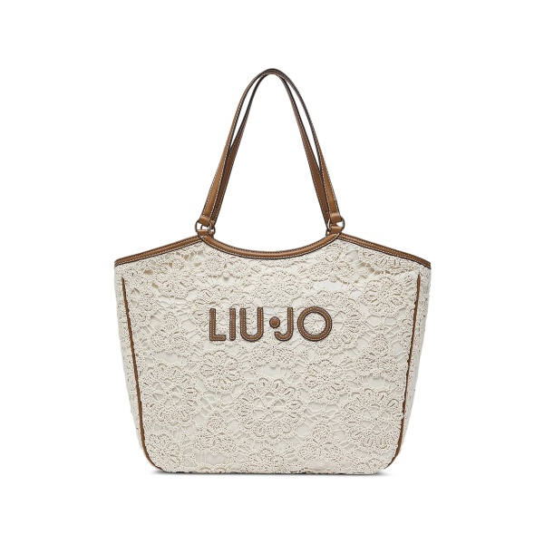 lace detail tote bag