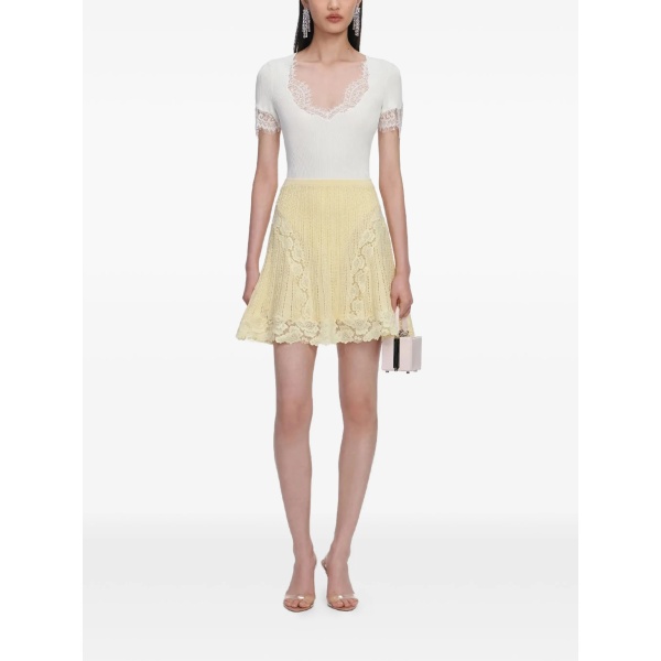 lace trim mini skirt
