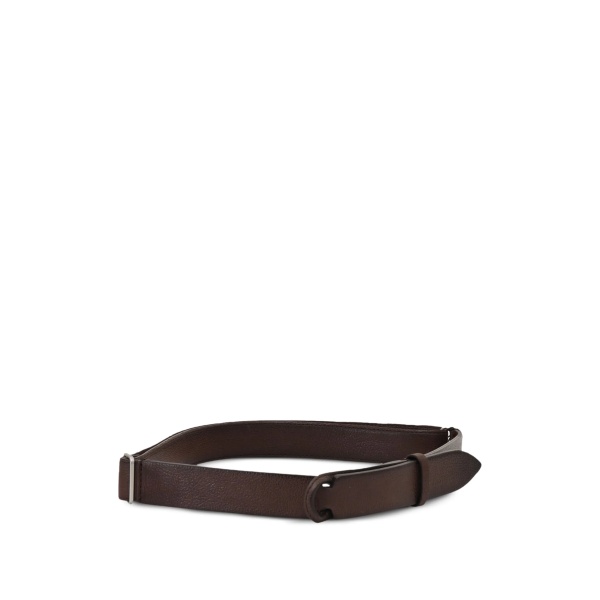 leather loop-buckle belt