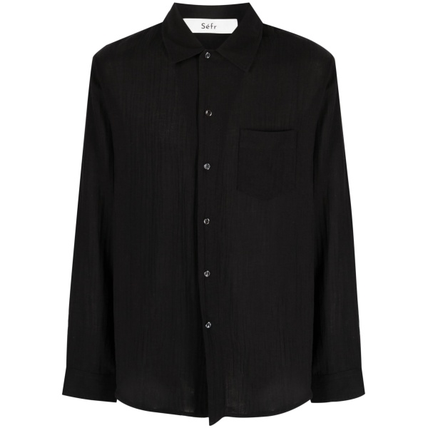 Leo spread-collar cotton shirt
