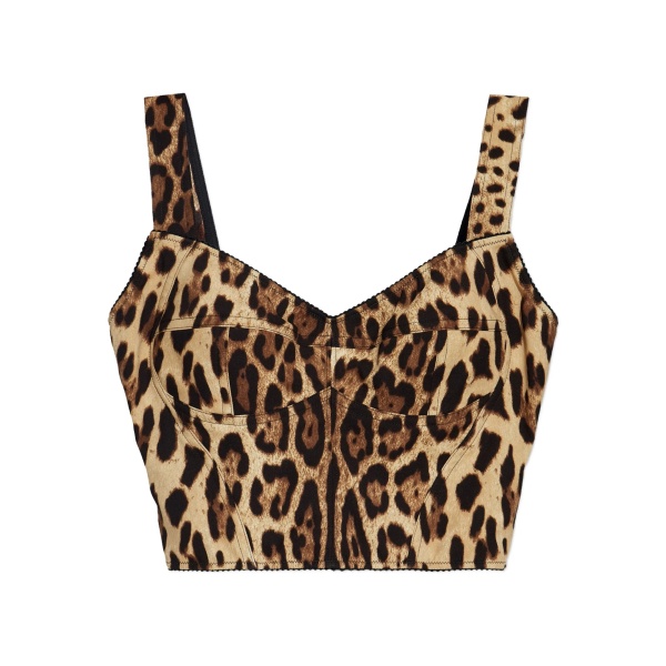 leopard-print bustier top