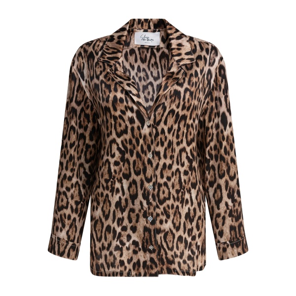 leopard-print button-down blouse