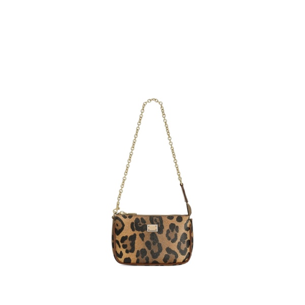 leopard-print chain mini bag