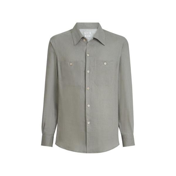 linen easy fit shirt with chest pockets