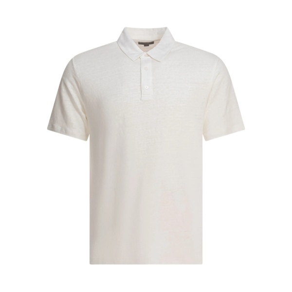 linen short-sleeve polo shirt