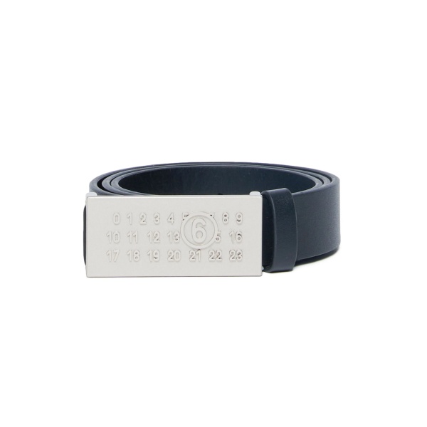 logo-buckle leather belt