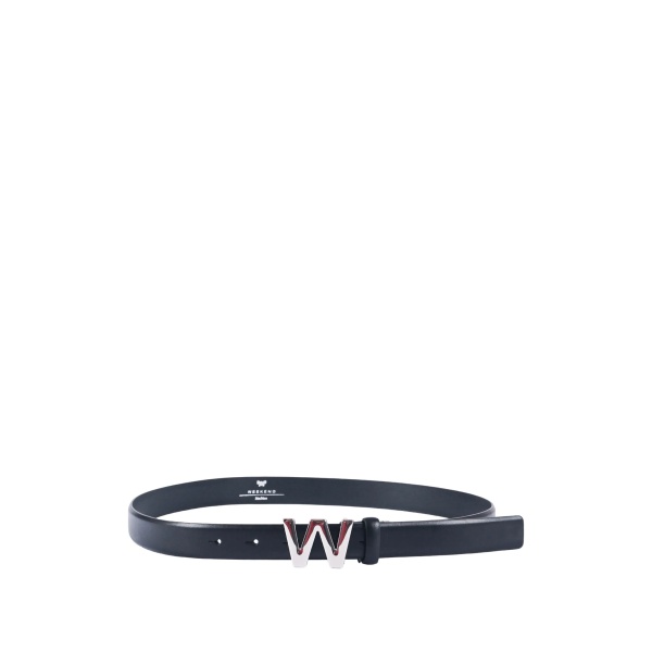 logo-buckle leather belt