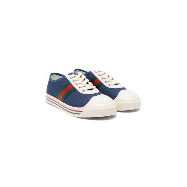 logo-embossed canvas sneakers