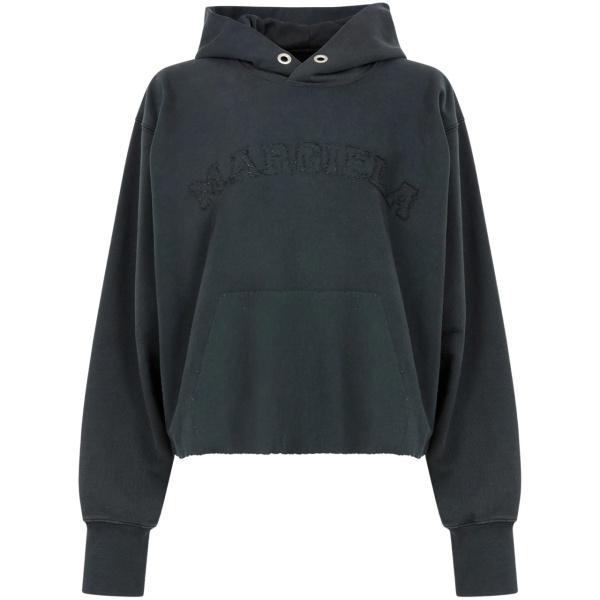 logo-embroidered cotton hoodie