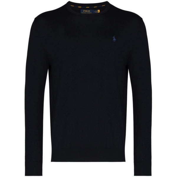 logo-embroidered crewneck jumper