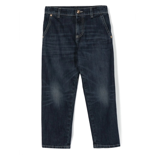 logo-embroidered straight-leg jeans