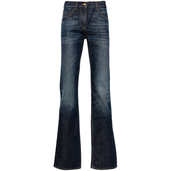logo-embroidered straight-leg jeans