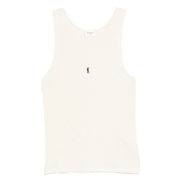 logo-embroidered tank top