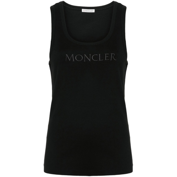 logo-embroidered tank top