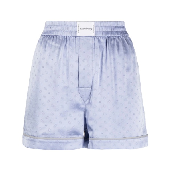 logo-jacquard silk boxer shorts