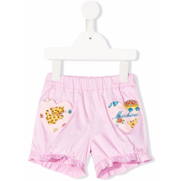 logo-patch cotton shorts