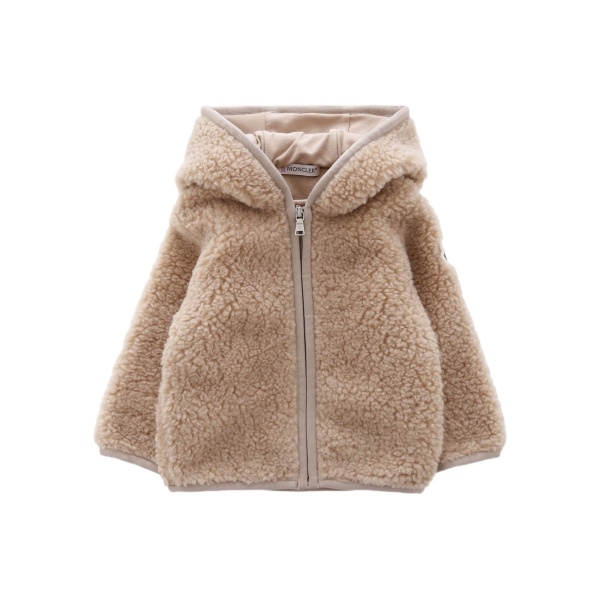 logo-patch shearling coat