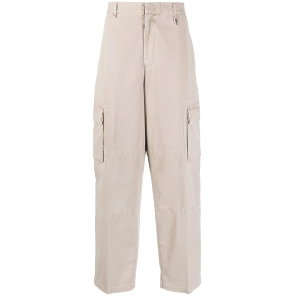 logo-patch wide-leg trousers
