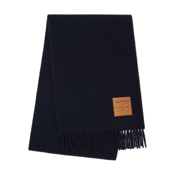 logo-plaque fringed scarf