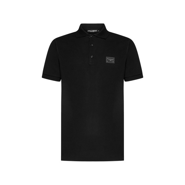logo-plaque polo shirt