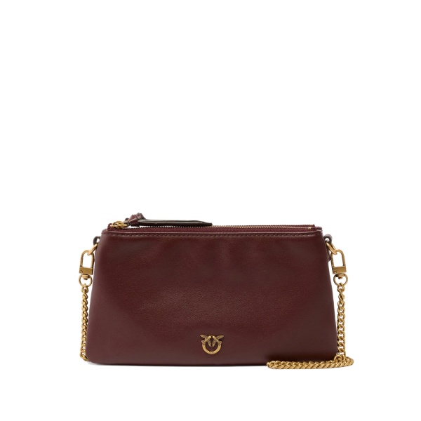 logo-plaque zip clutch bag
