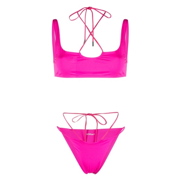 logo-print bikini