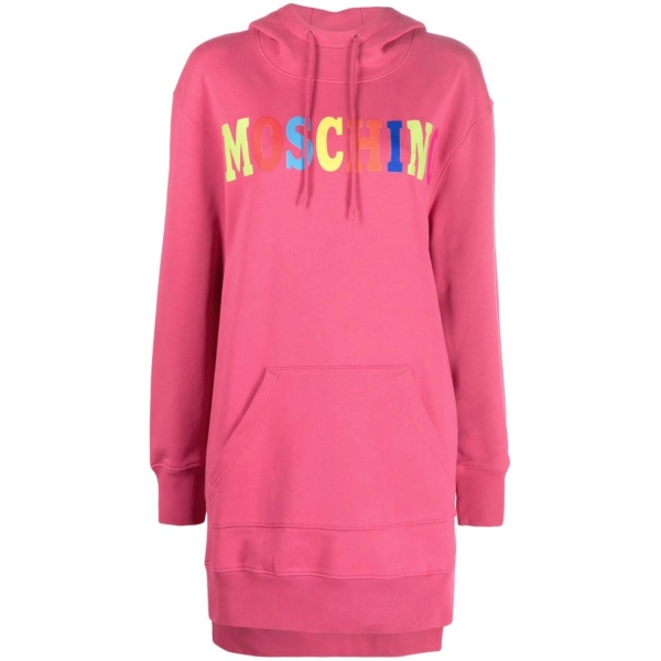 logo-print hooded dress